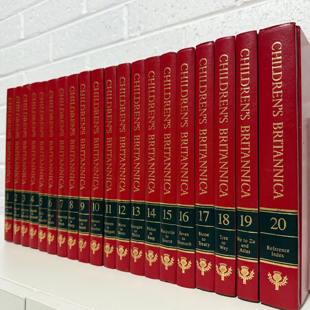 1992 Childrens Encyclopaedia Britannica Complete 20 Book Set, Red Edition