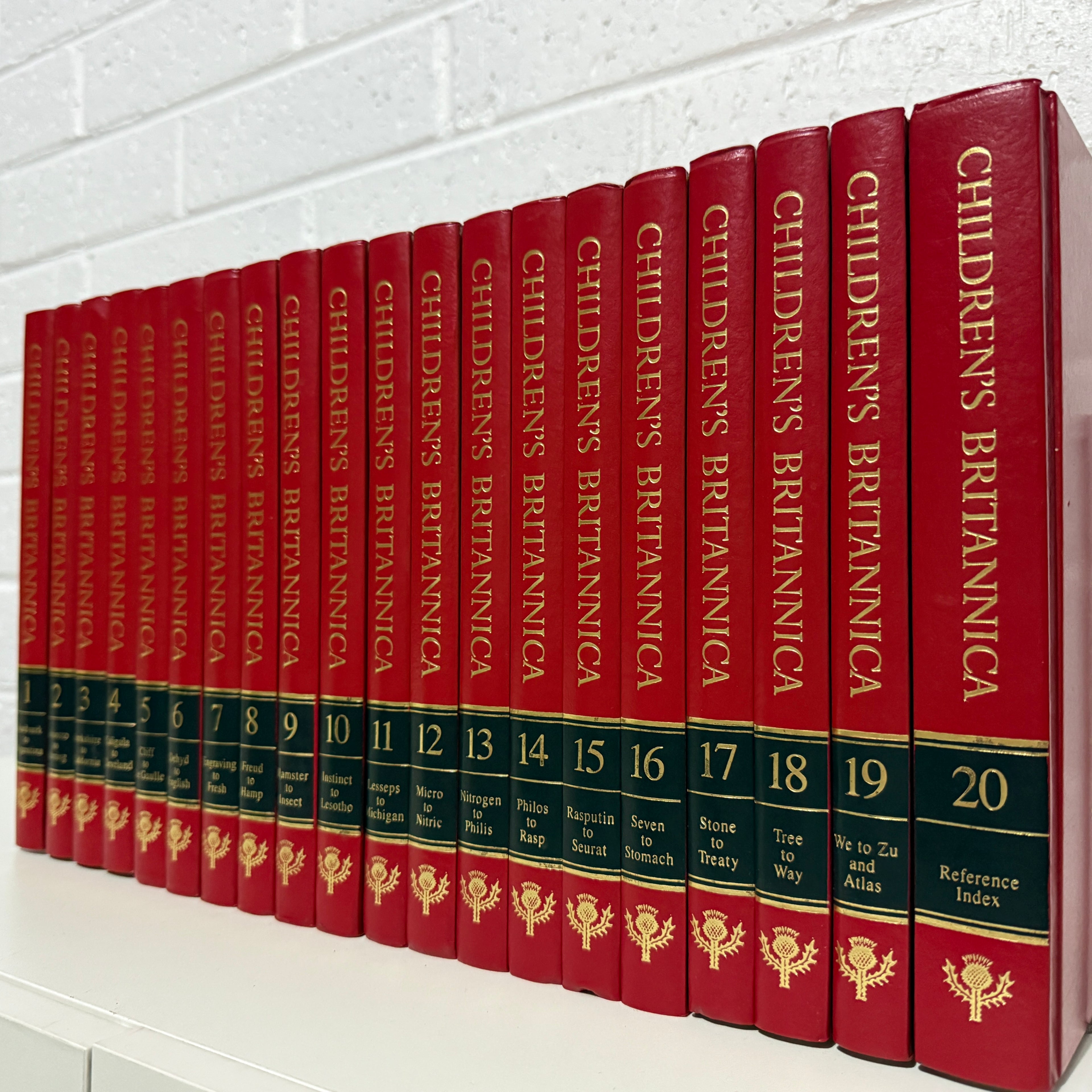 1992 Childrens Encyclopaedia Britannica Complete 20 Book Set, Red Edition