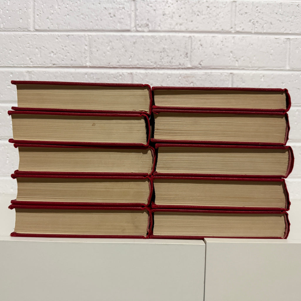 1963 The Grolier Society Australian Encyclopedia, 10 x Book Set, Red Edition VG