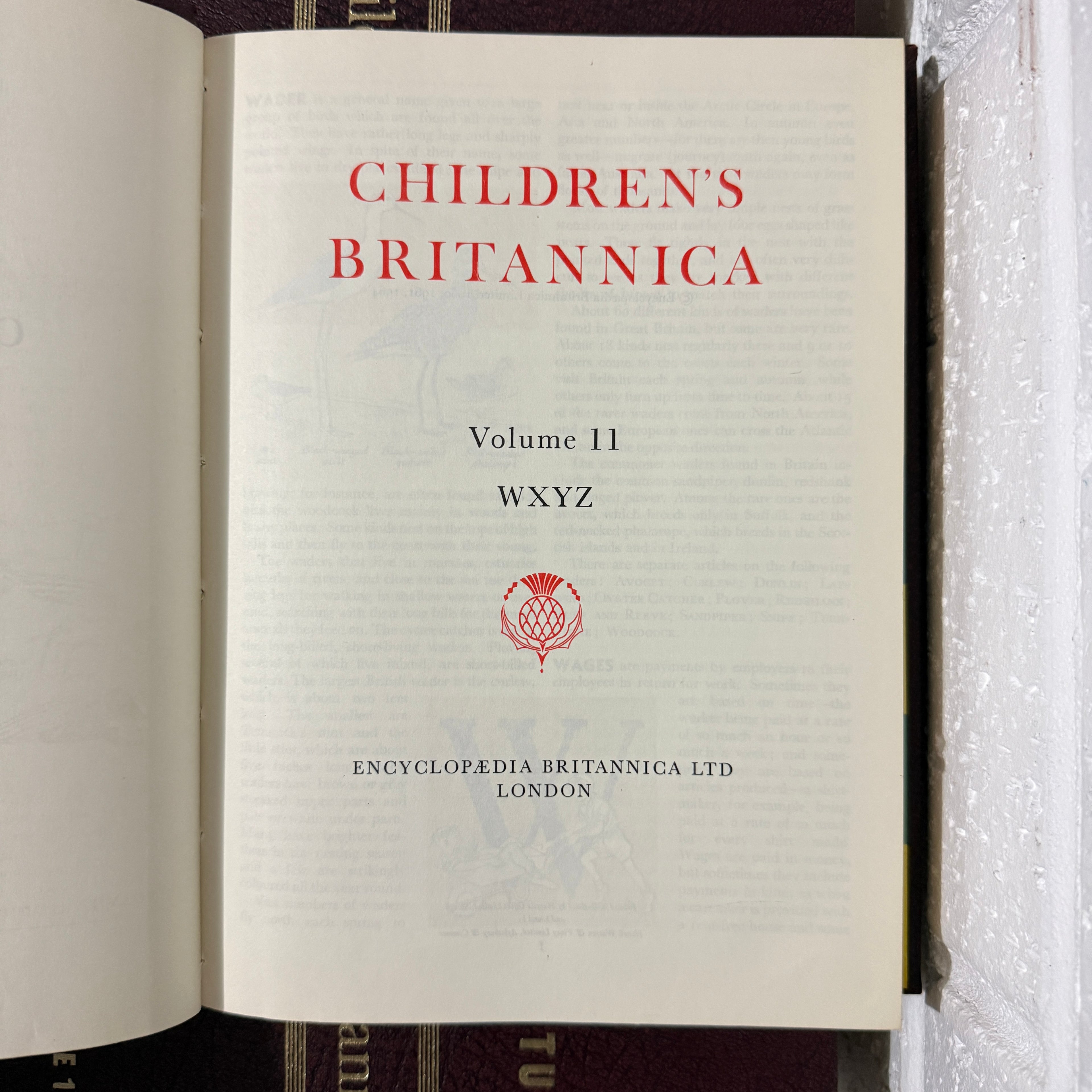1964 Childrens Encyclopaedia Britannica Complete 12 Book Set, Burgundy Edition