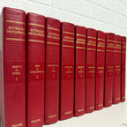 1963 The Grolier Society Australian Encyclopedia, 10 x Book Set, Red Edition VG