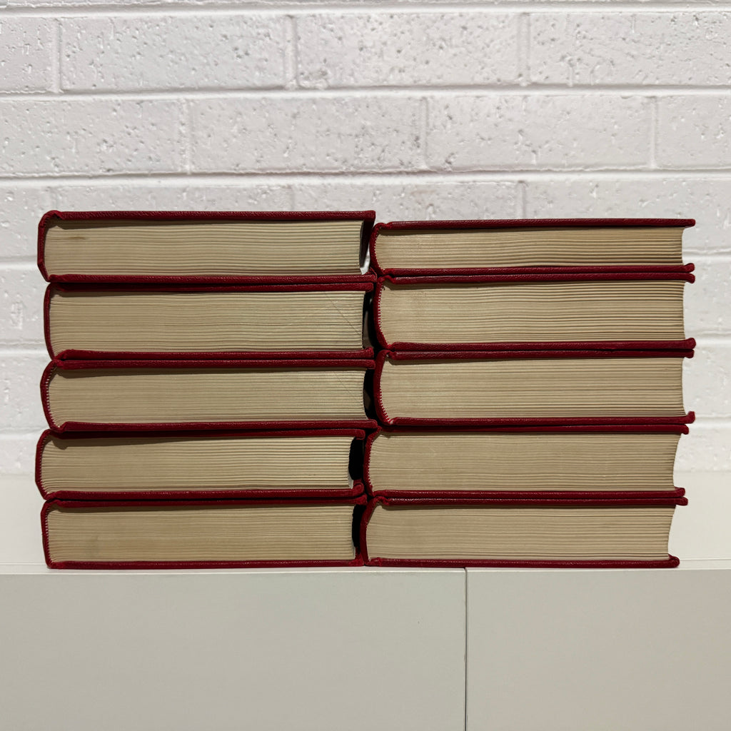 1963 The Grolier Society Australian Encyclopedia, 10 x Book Set, Red Edition VG