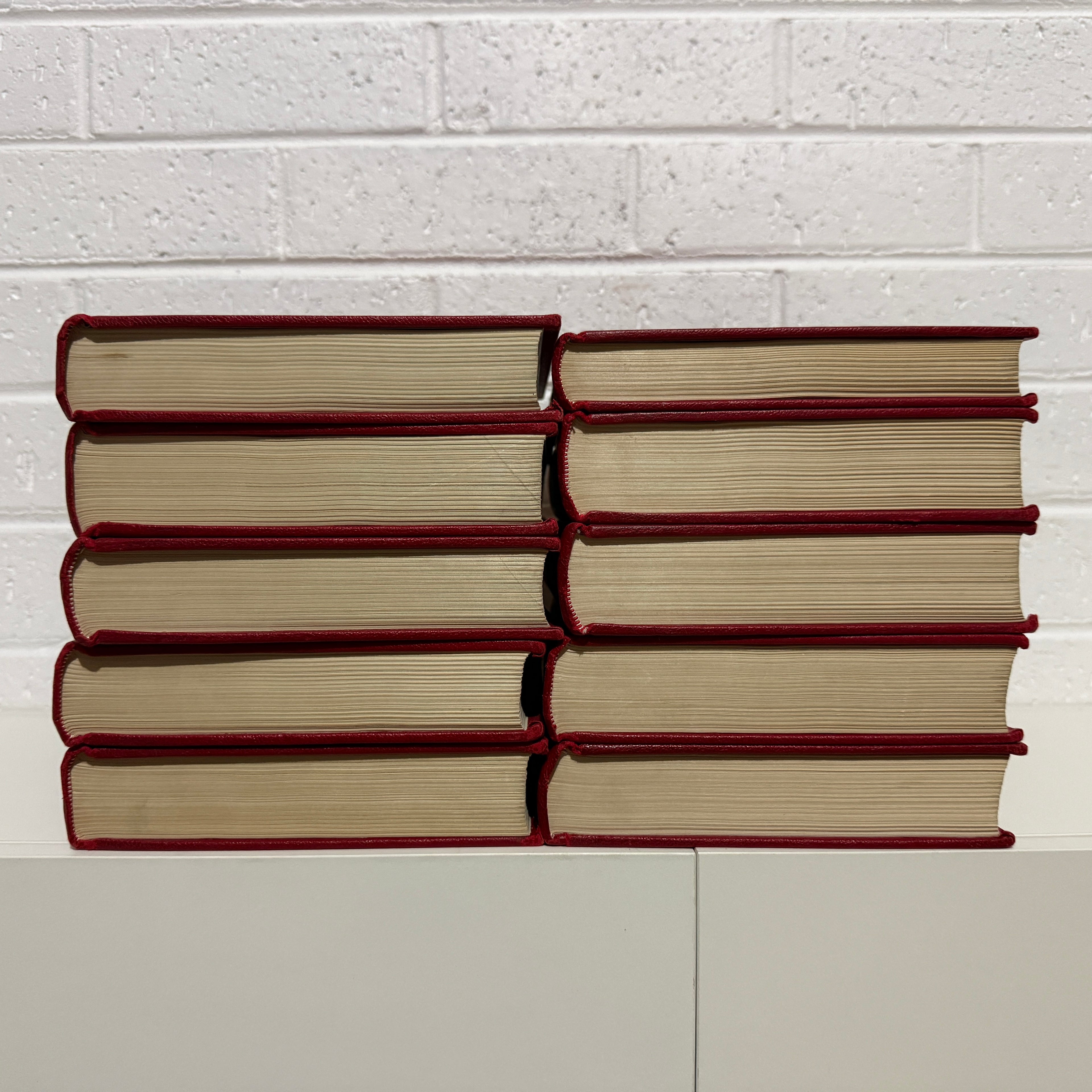 1963 The Grolier Society Australian Encyclopedia, 10 x Book Set, Red Edition VG