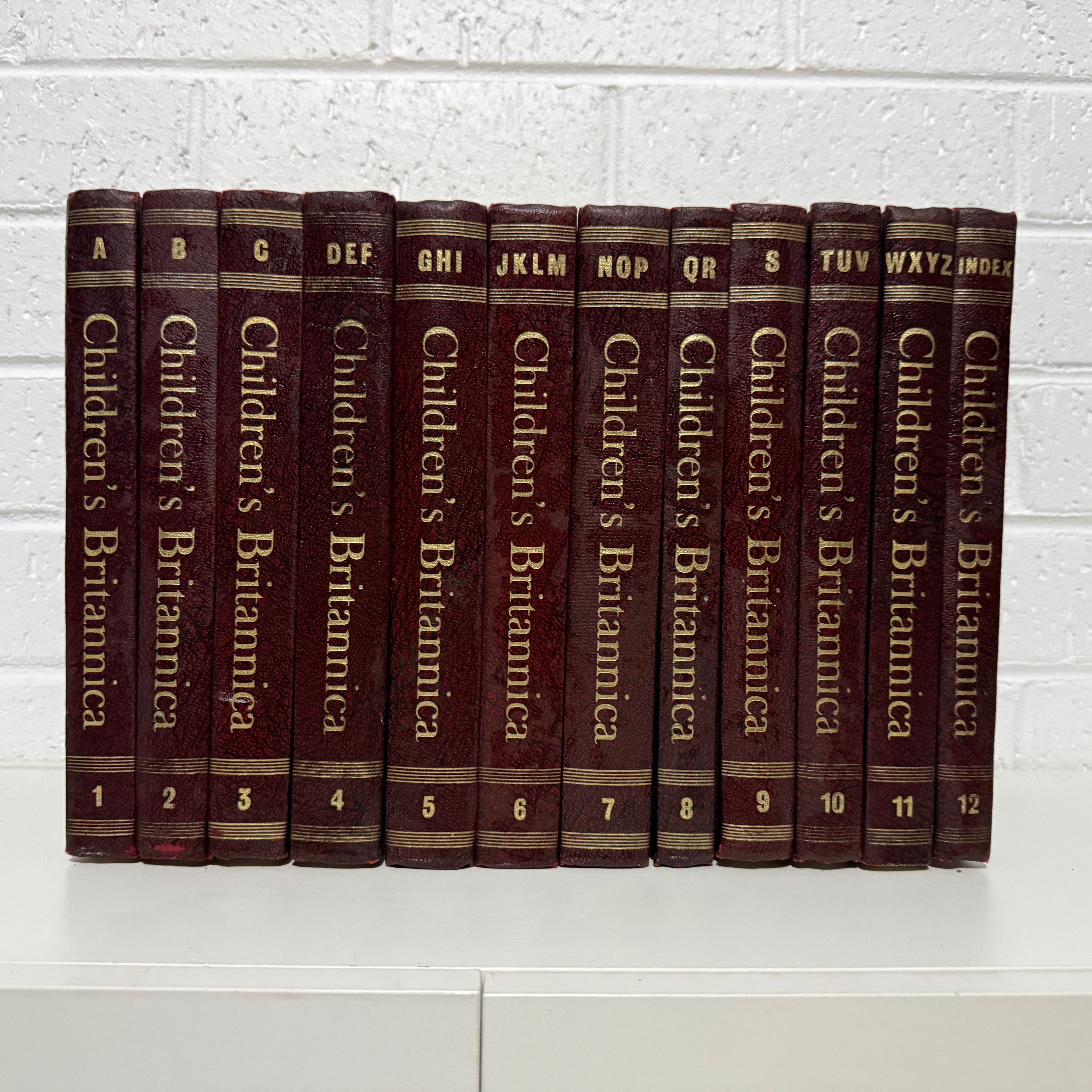 1964 Childrens Encyclopaedia Britannica Complete 12 Book Set, Burgundy Edition