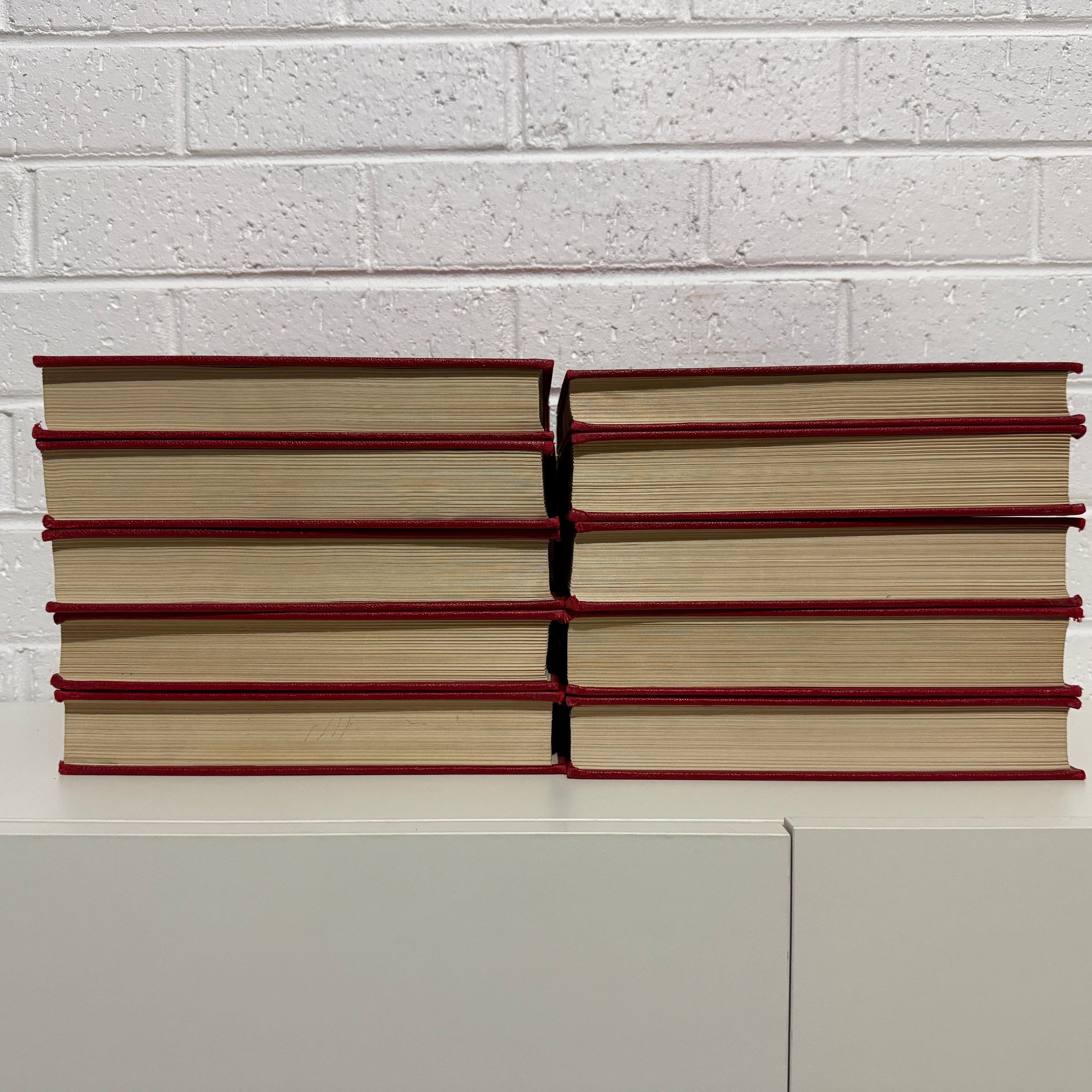 1963 The Grolier Society Australian Encyclopedia, 10 x Book Set, Red Edition VG