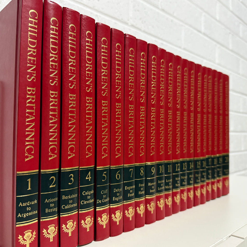 1992 Childrens Encyclopaedia Britannica Complete 20 Book Set, Red Edition