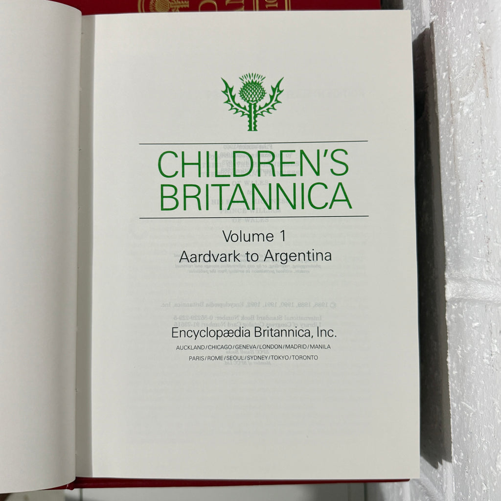 1992 Childrens Encyclopaedia Britannica Complete 20 Book Set, Red Edition