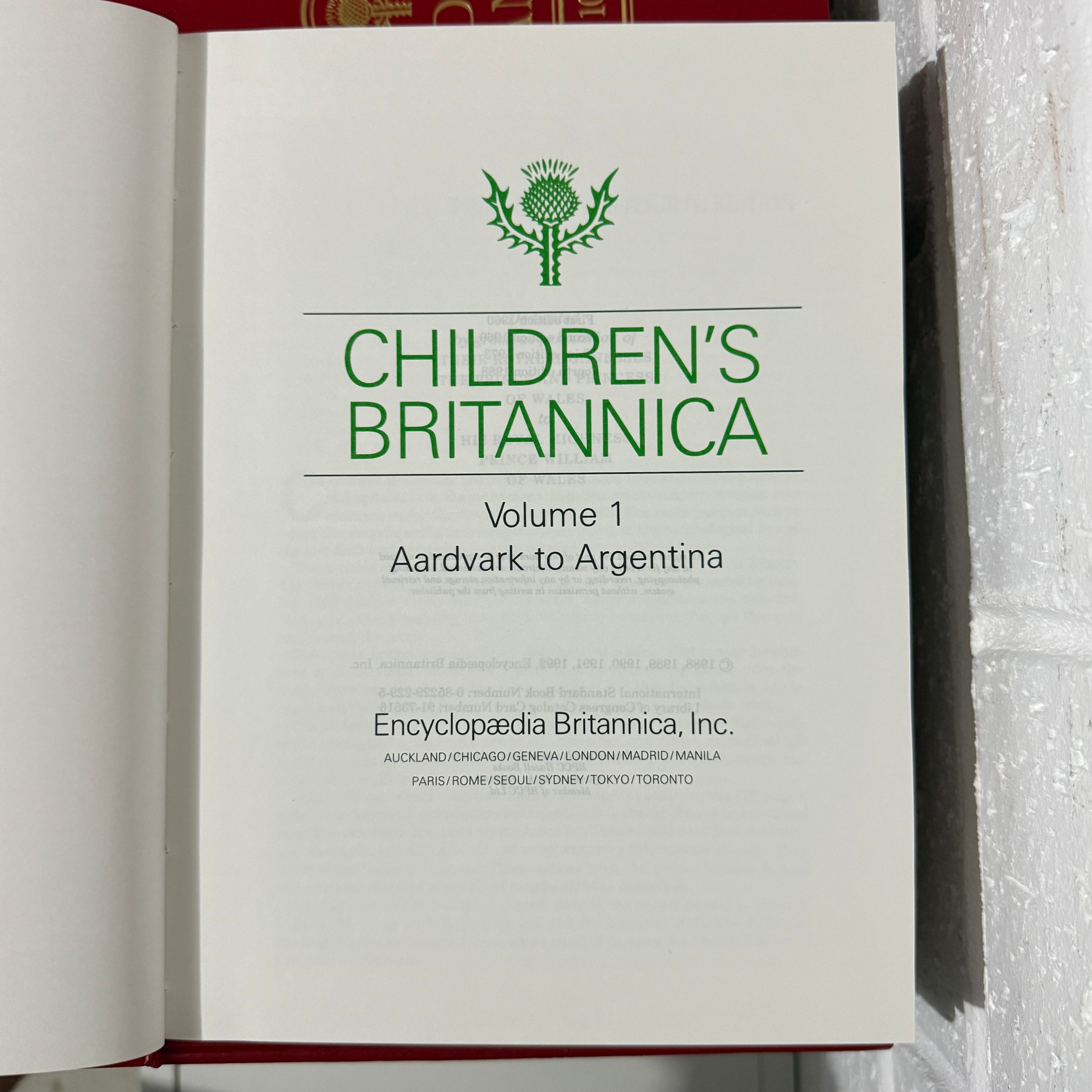 1992 Childrens Encyclopaedia Britannica Complete 20 Book Set, Red Edition