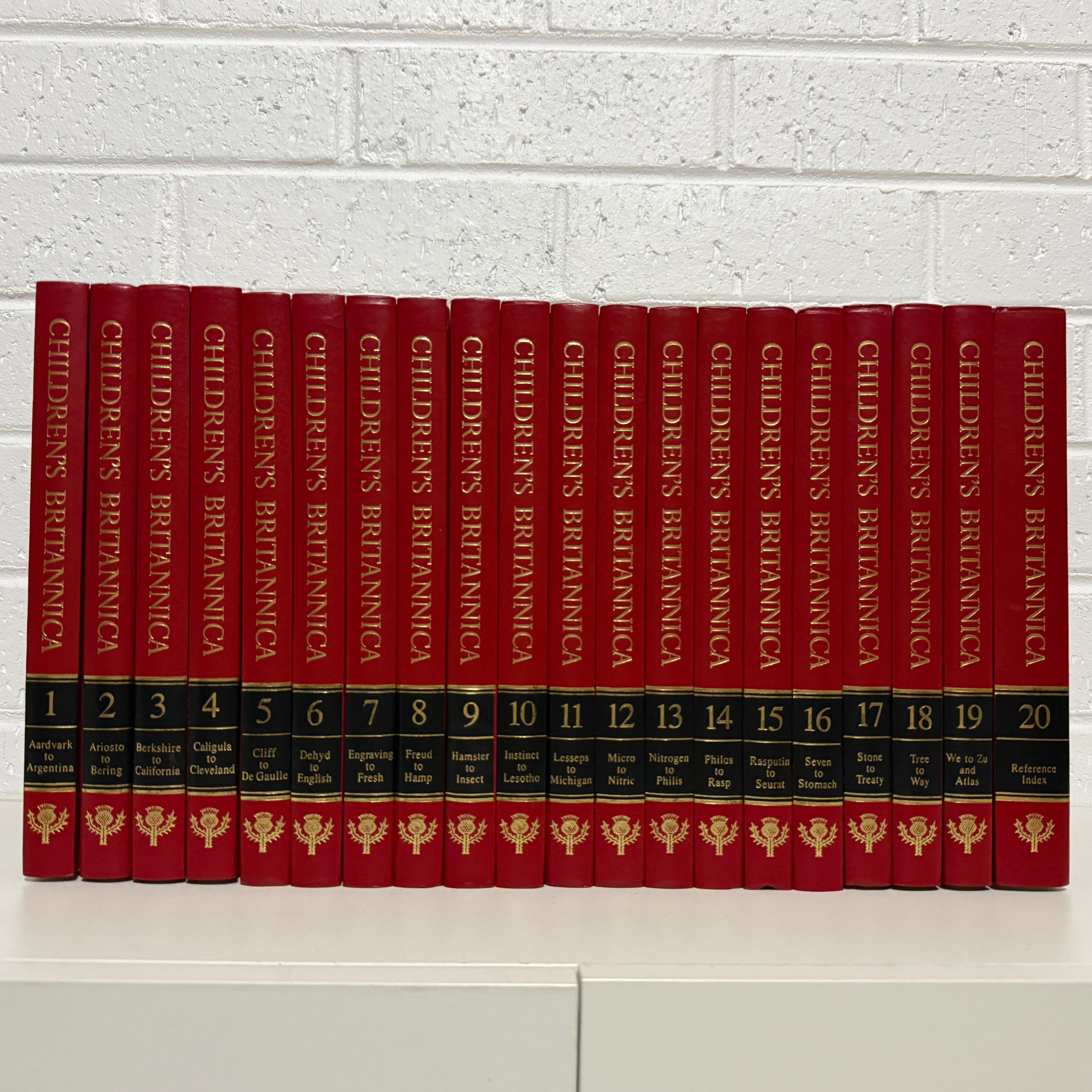 1992 Childrens Encyclopaedia Britannica Complete 20 Book Set, Red Edition