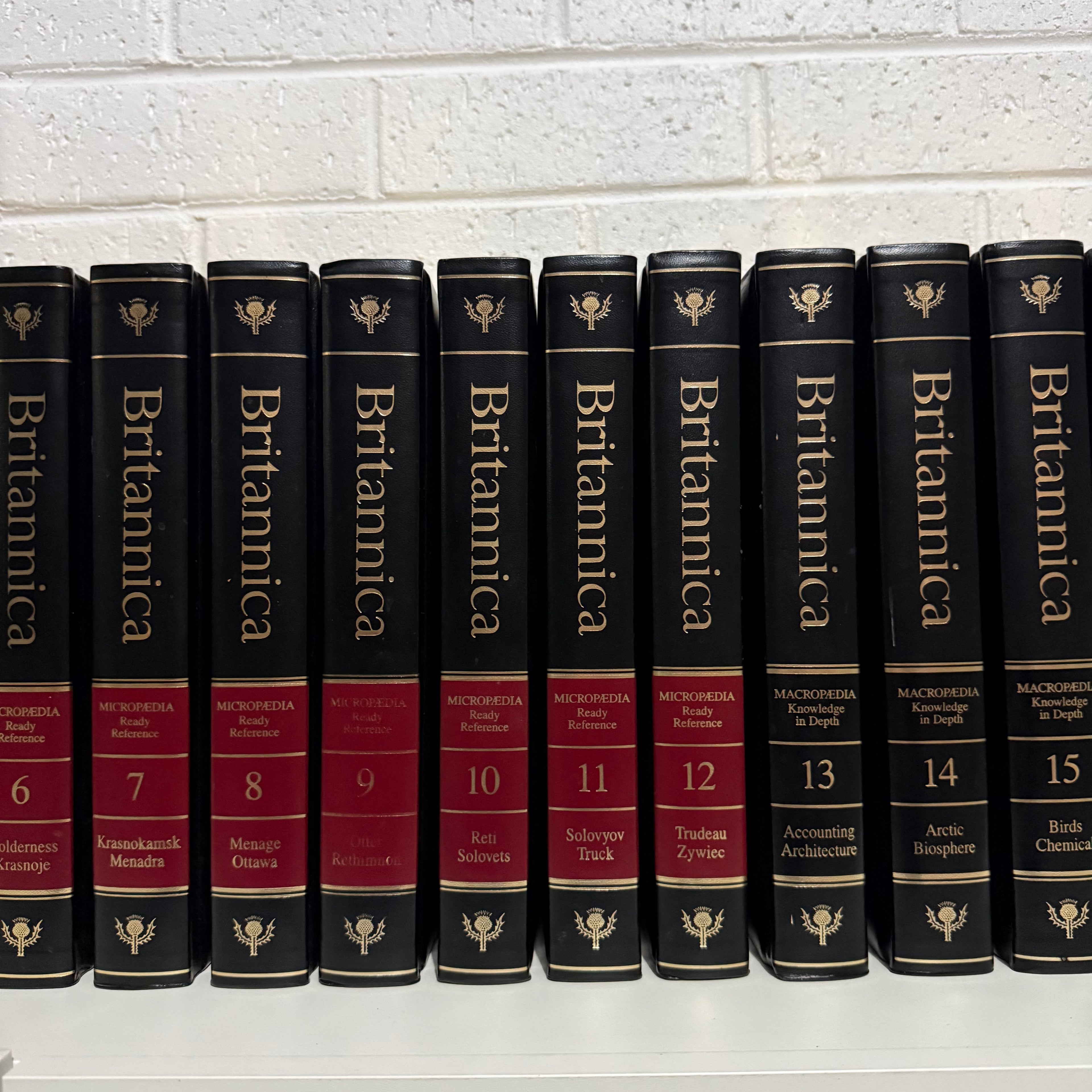 1991 Encyclopaedia Britannica Micropaedia Complete 32 Book Set, Black Edition, Gold Top