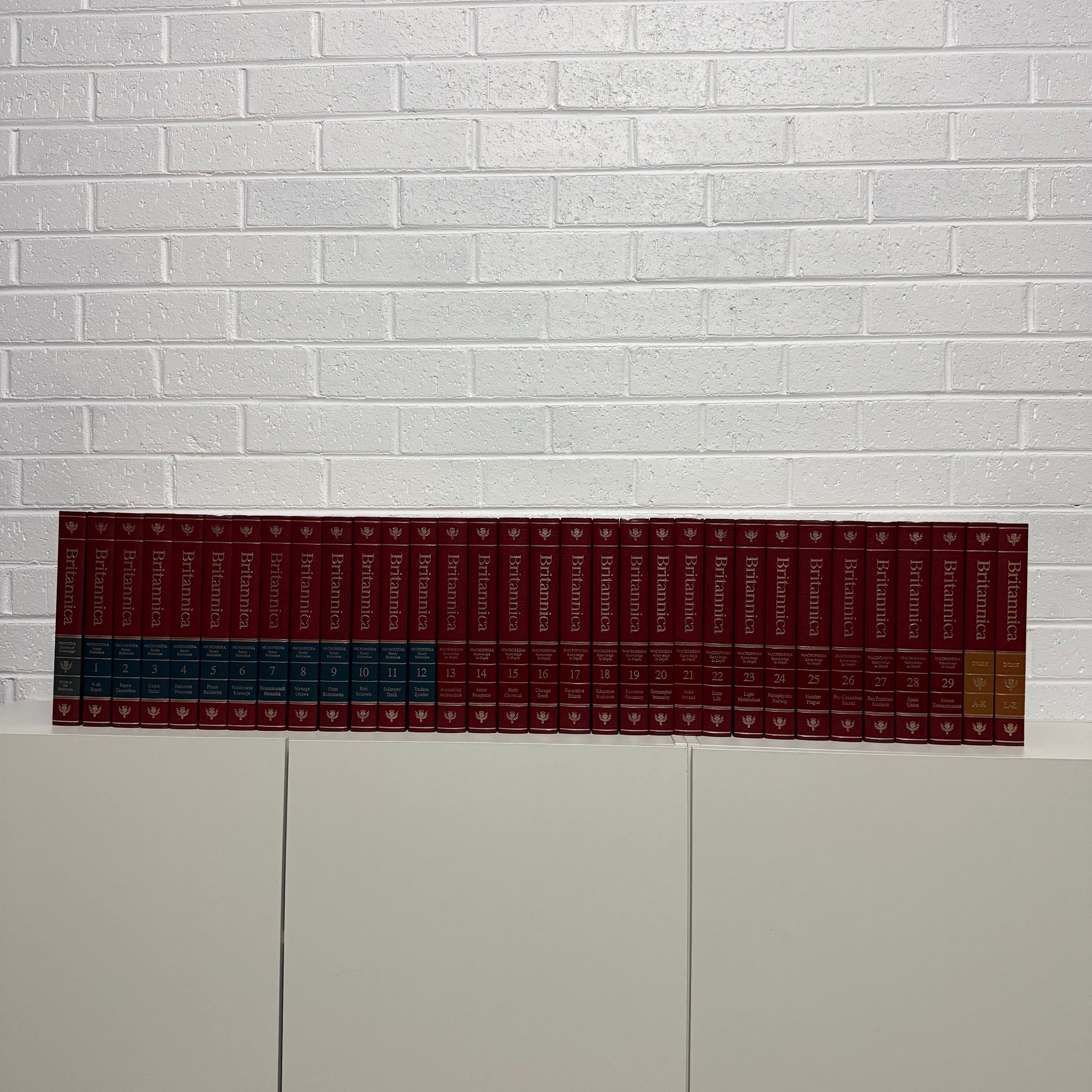 1990 Encyclopaedia Britannica Micropaedia Complete 32 Book Set, Red Edition