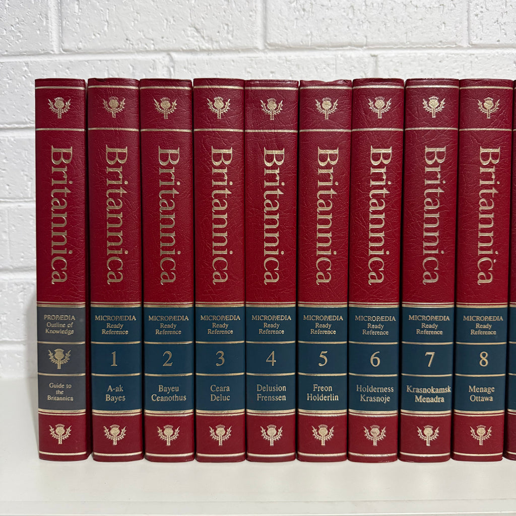 1990 Encyclopaedia Britannica Micropaedia Complete 32 Book Set, Red Edition