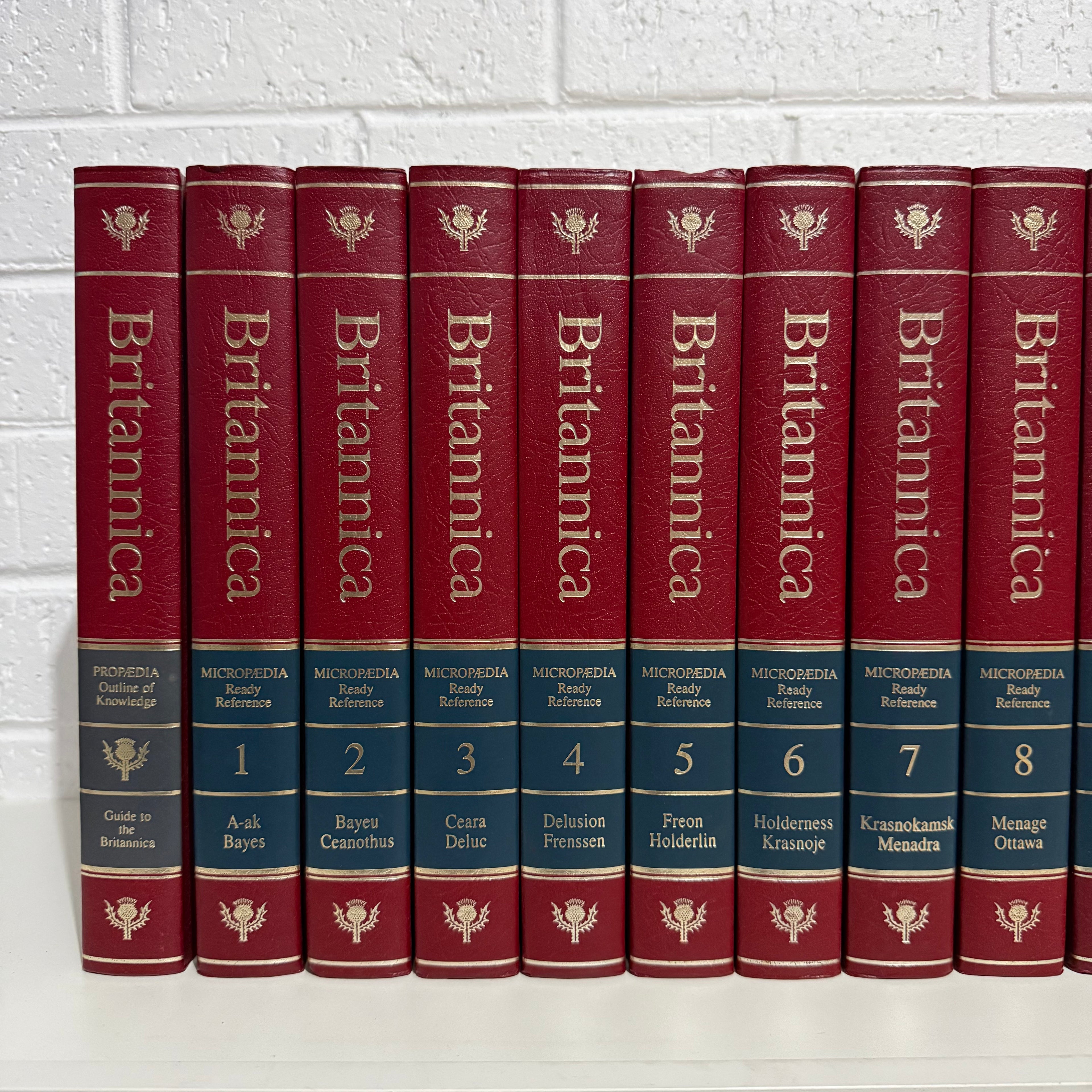 1990 Encyclopaedia Britannica Micropaedia Complete 32 Book Set, Red Edition