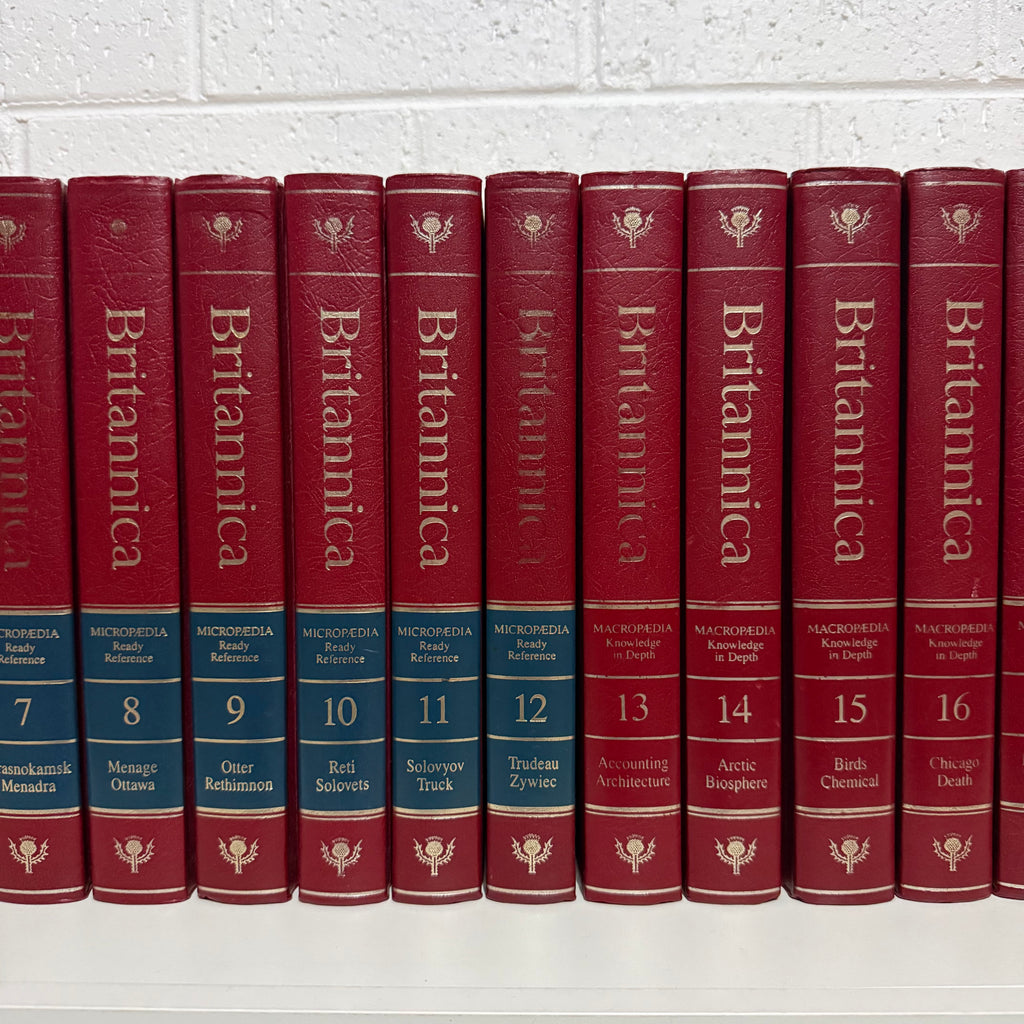 1989 Encyclopaedia Britannica Micropaedia Complete 32 Book Set, Red Edition