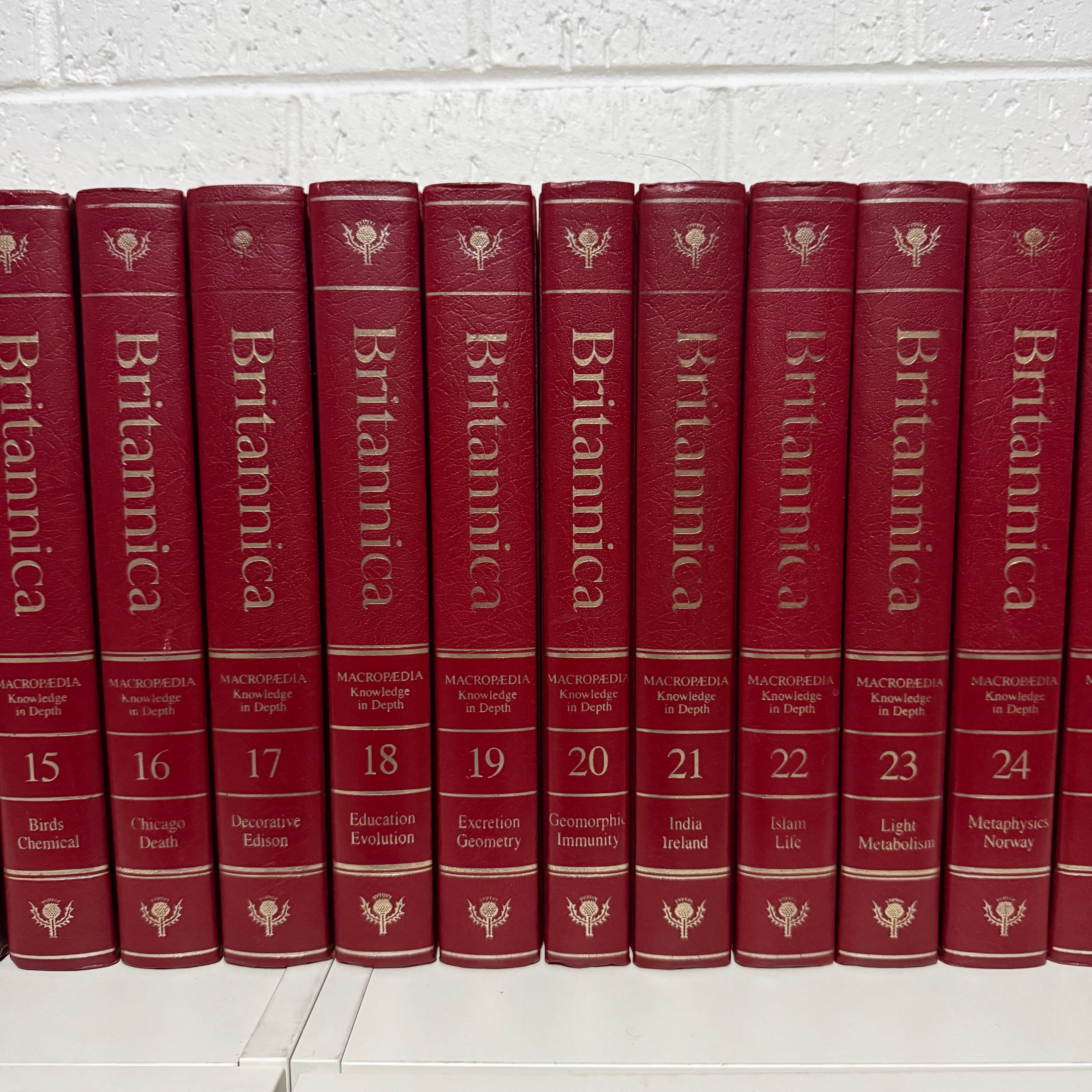 1989 Encyclopaedia Britannica Micropaedia Complete 32 Book Set, Red Edition