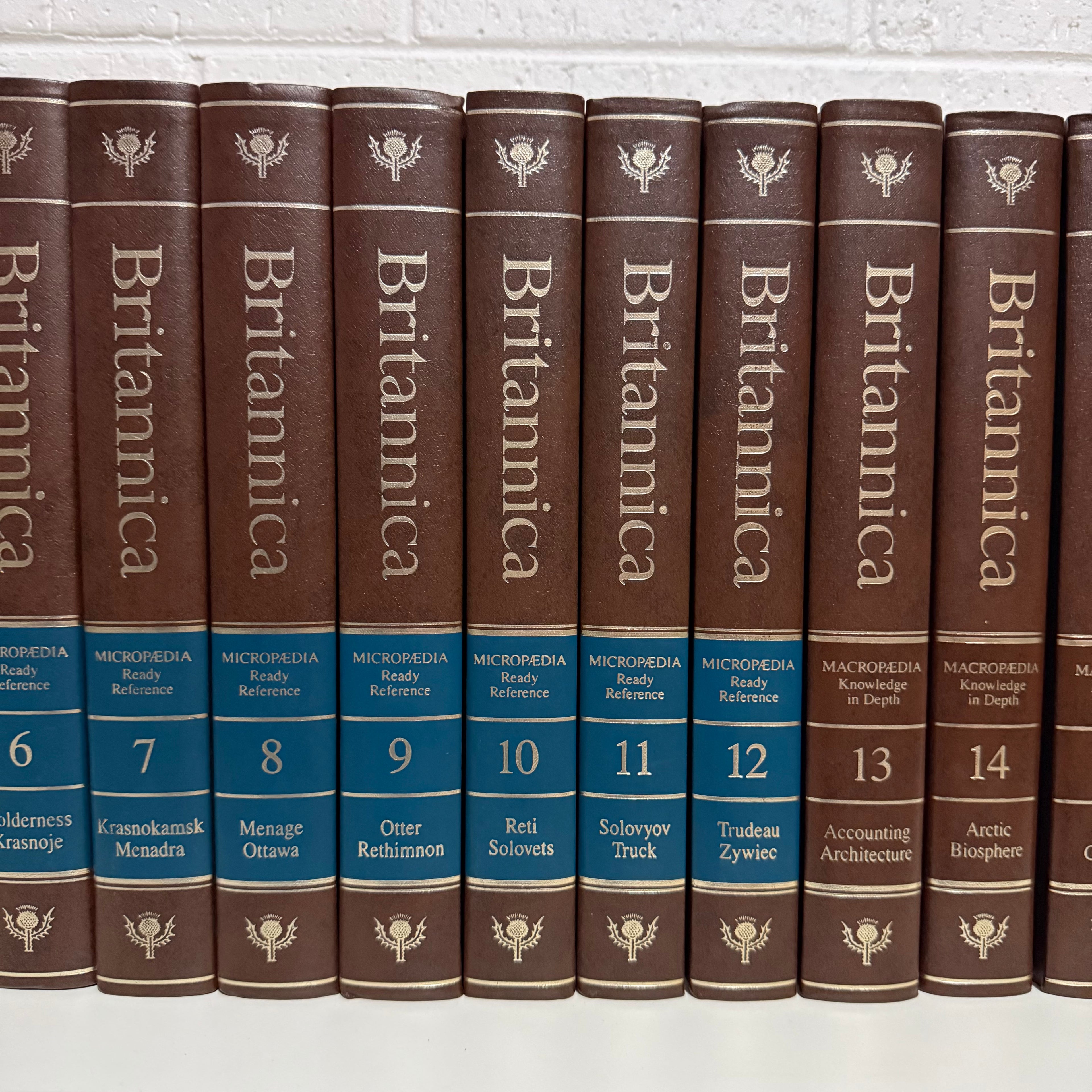 1988 Encyclopaedia Britannica Micropaedia Complete 32 Book Set, Brown Edition