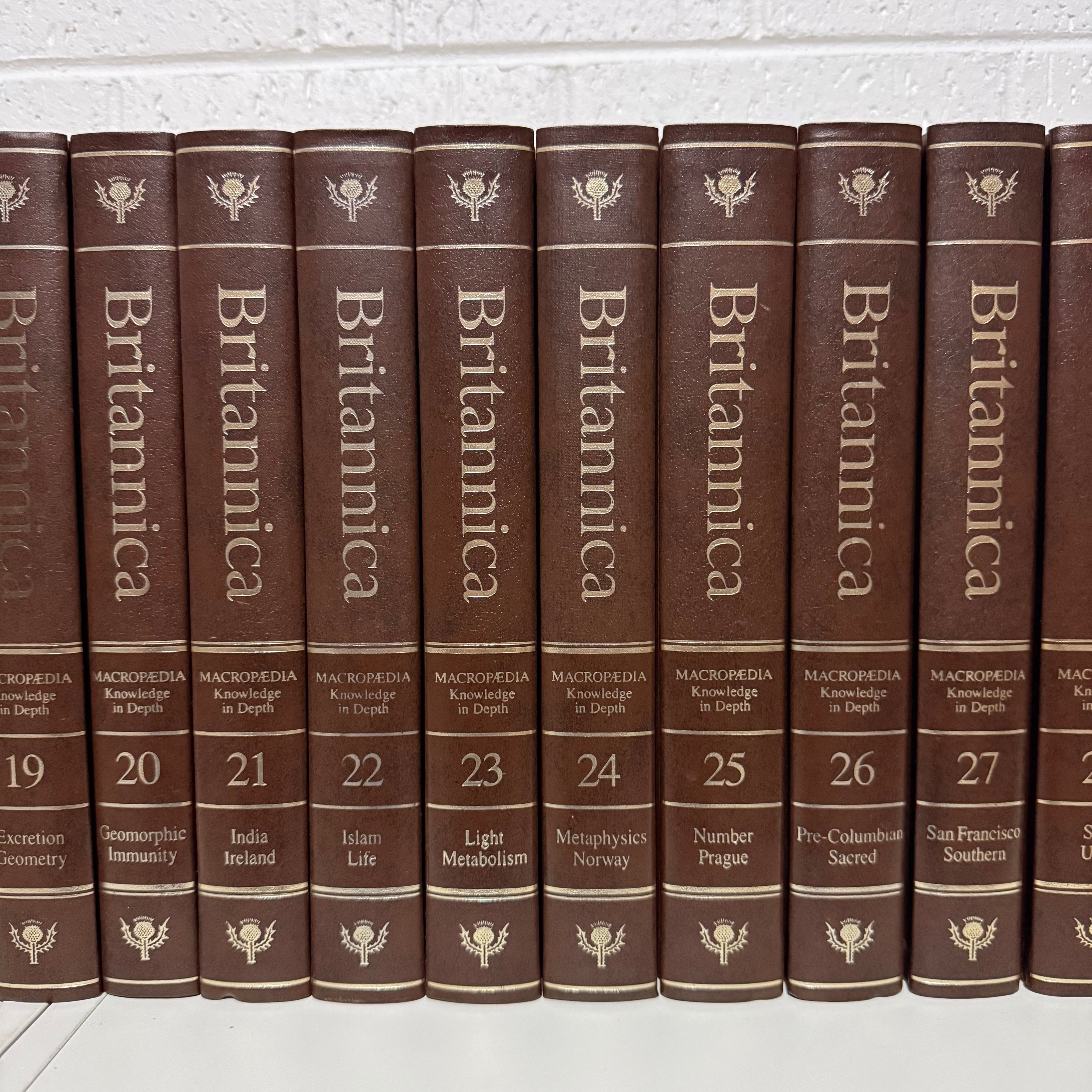 1988 Encyclopaedia Britannica Micropaedia Complete 32 Book Set, Brown Edition