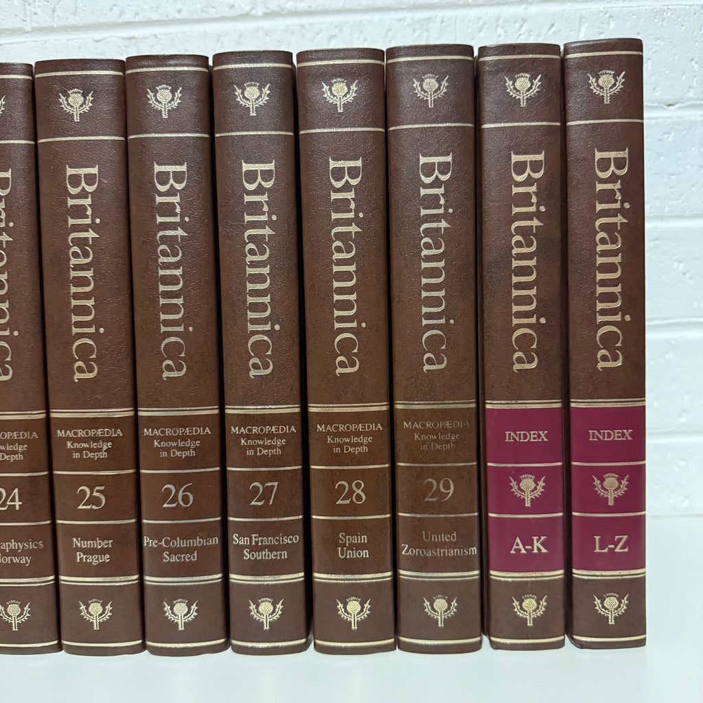 1988 Encyclopaedia Britannica Micropaedia Complete 32 Book Set, Brown Edition