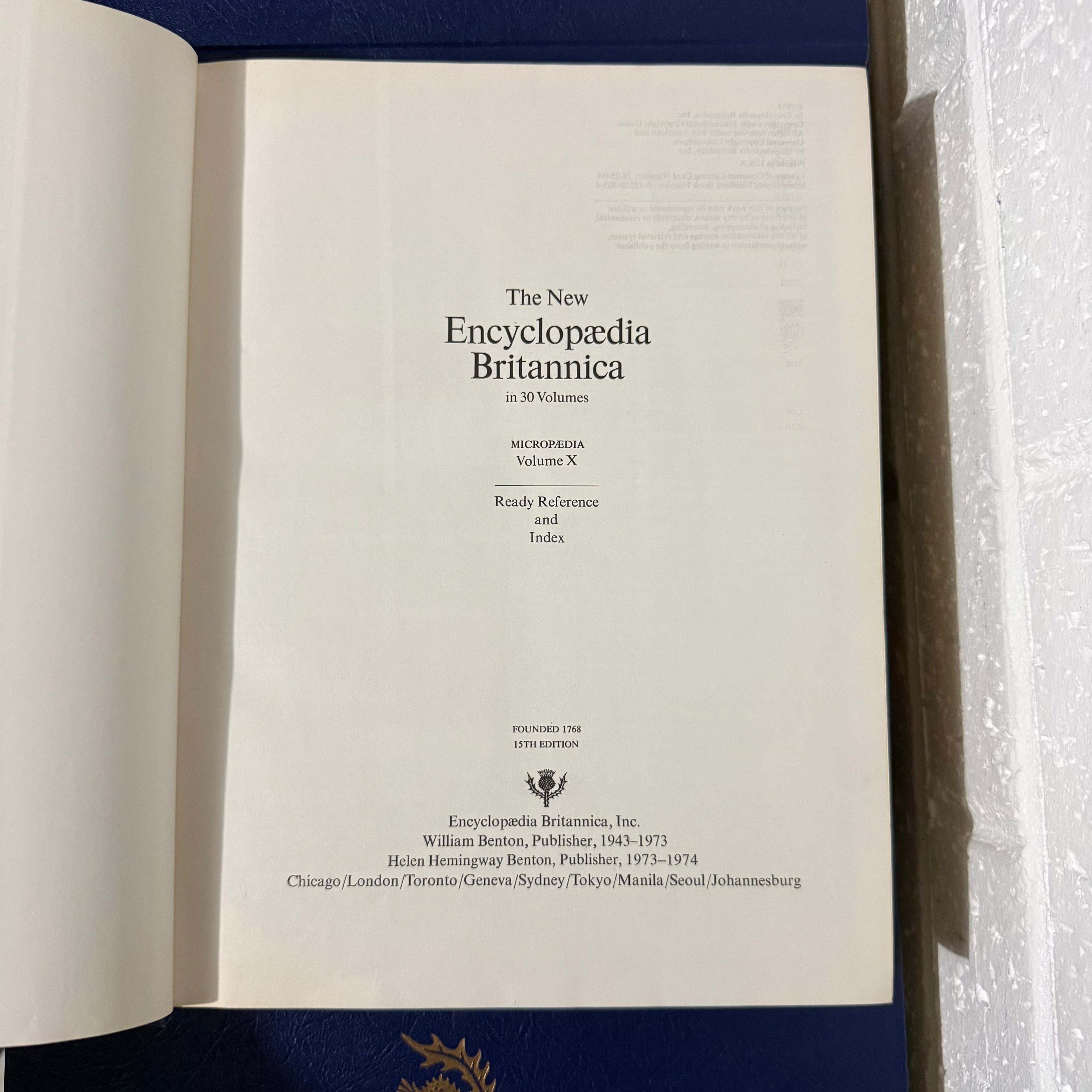 1976 Encyclopaedia Britannica Micropaedia 30 Complete Book Set - Blue Edition